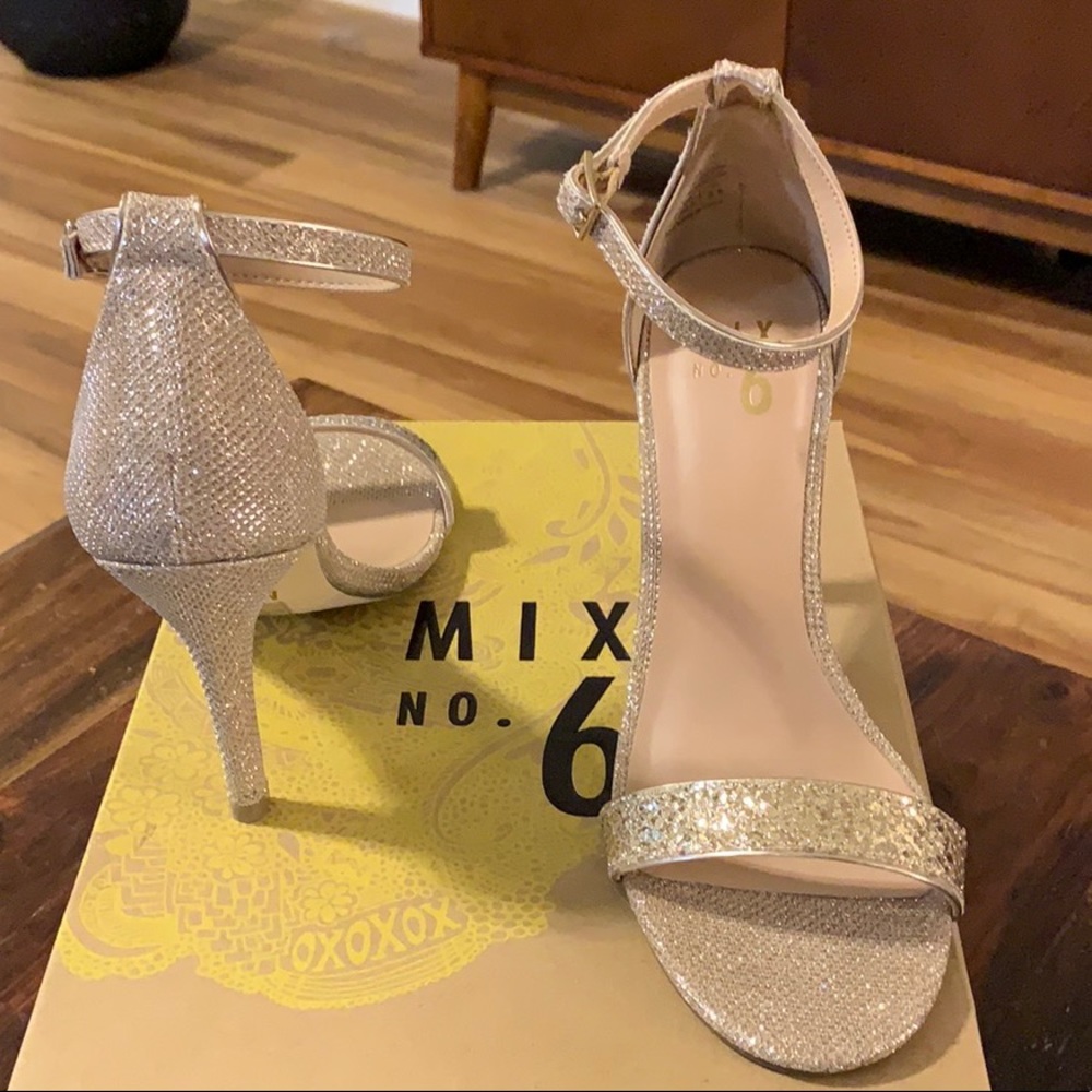 Gold sparkly heels